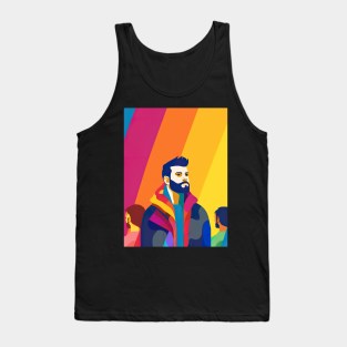 guy with colorful background Tank Top